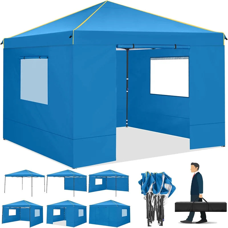 10x10FT Pop Up Canopy with Windows and Mosquito net