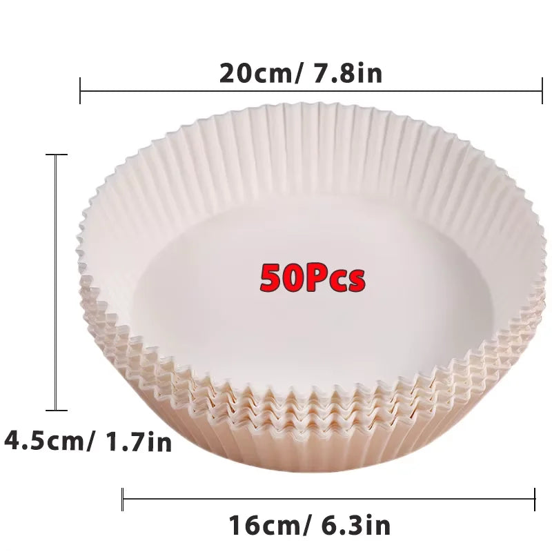 50/100Pcs Non-Stick Air Fryer Disposable Paper Inserts