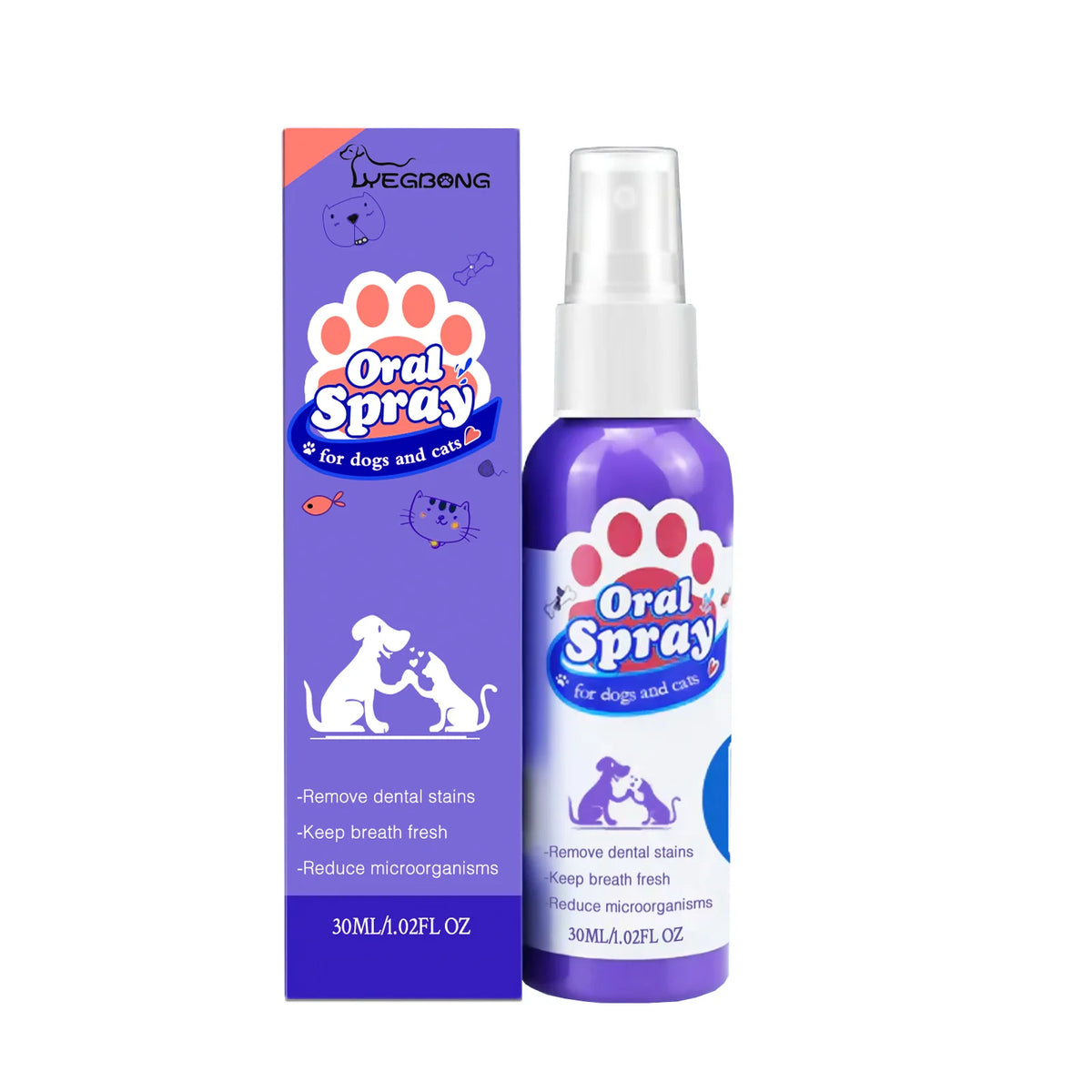 Pet Teeth Cleaning Spray for Tooth Stains & Fresh Breath