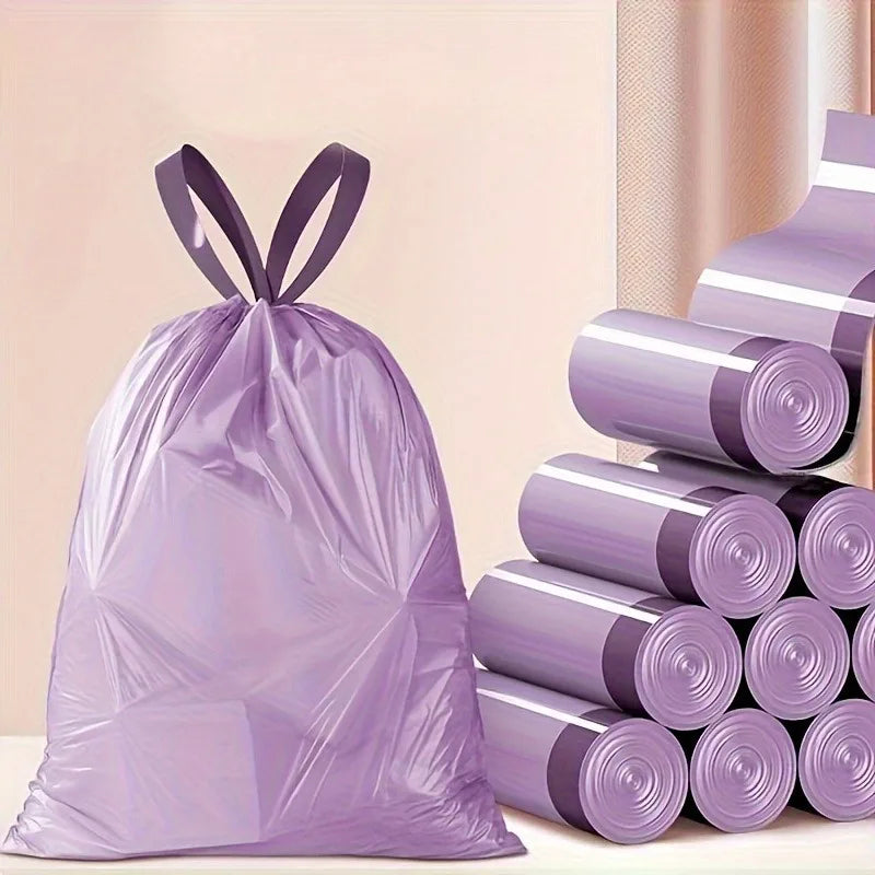 100PCS Purple Drawstring Trash Bags, for Household Use