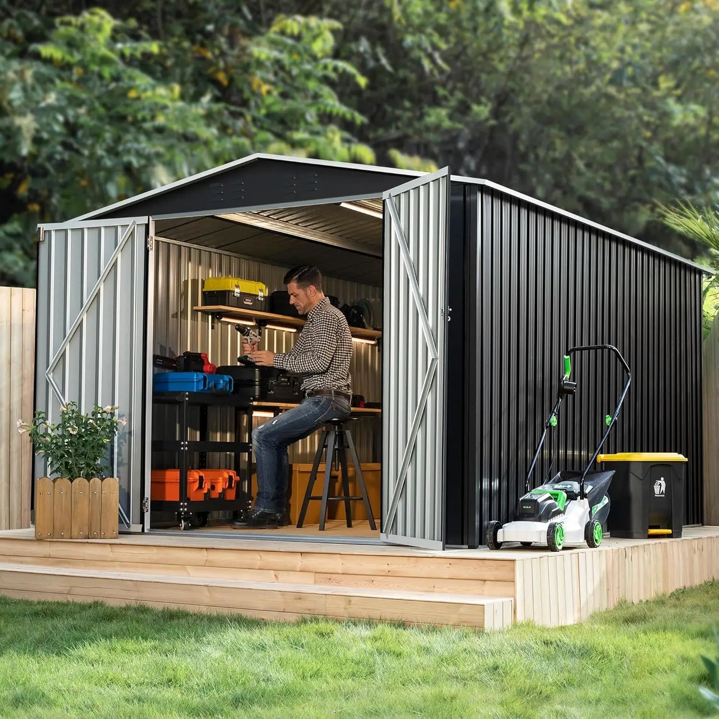 8x12FT Outdoor Metal Storage Shed