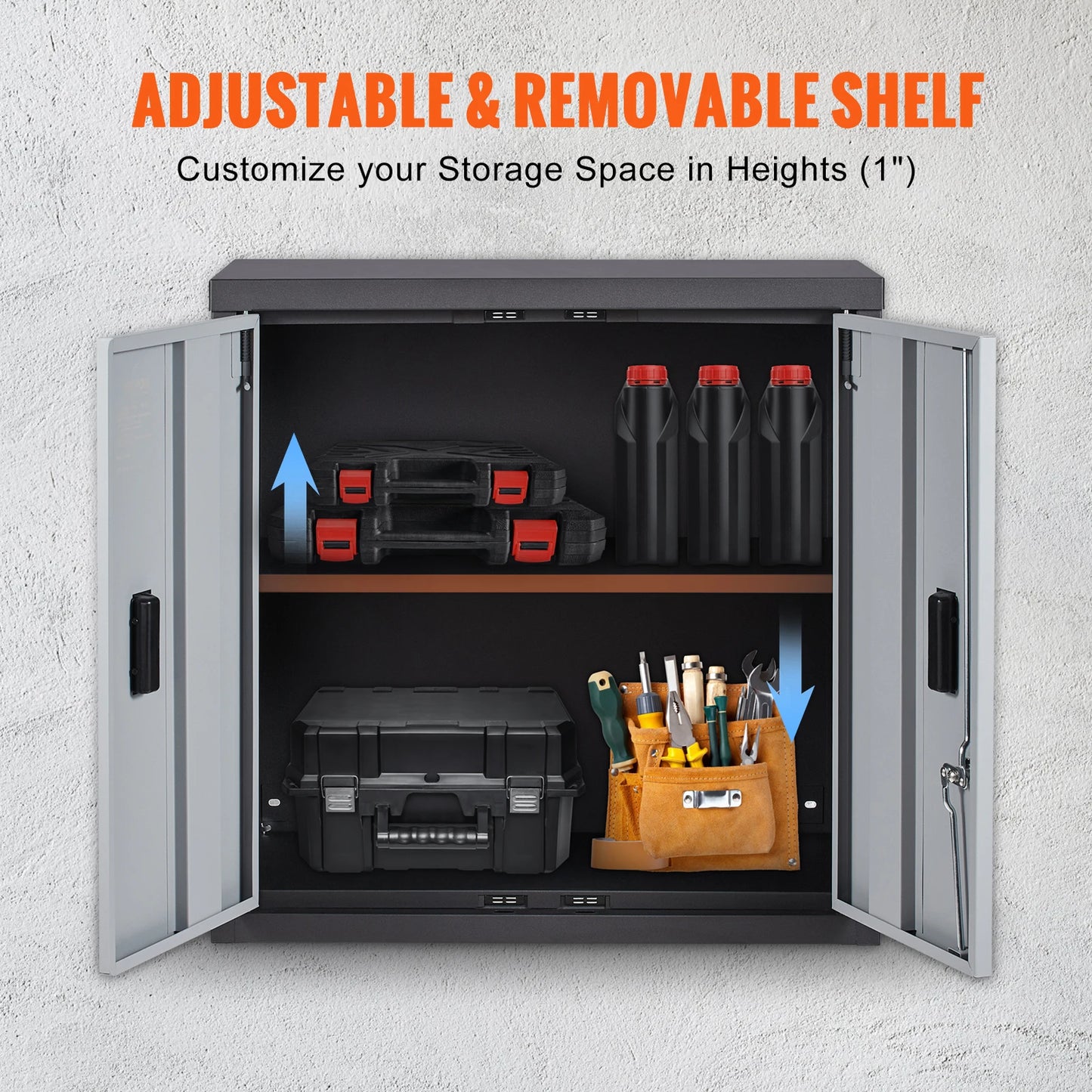 Foldable Locker, Wall Mounted, w/Adjustable Shelf