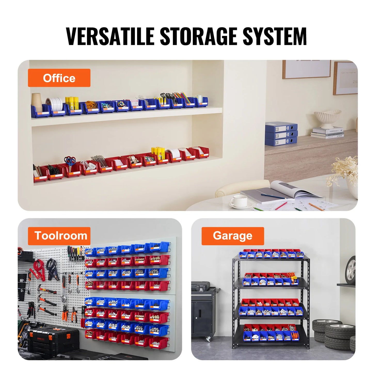 Storage Bins, 24pcs, w/Tiered Shelf