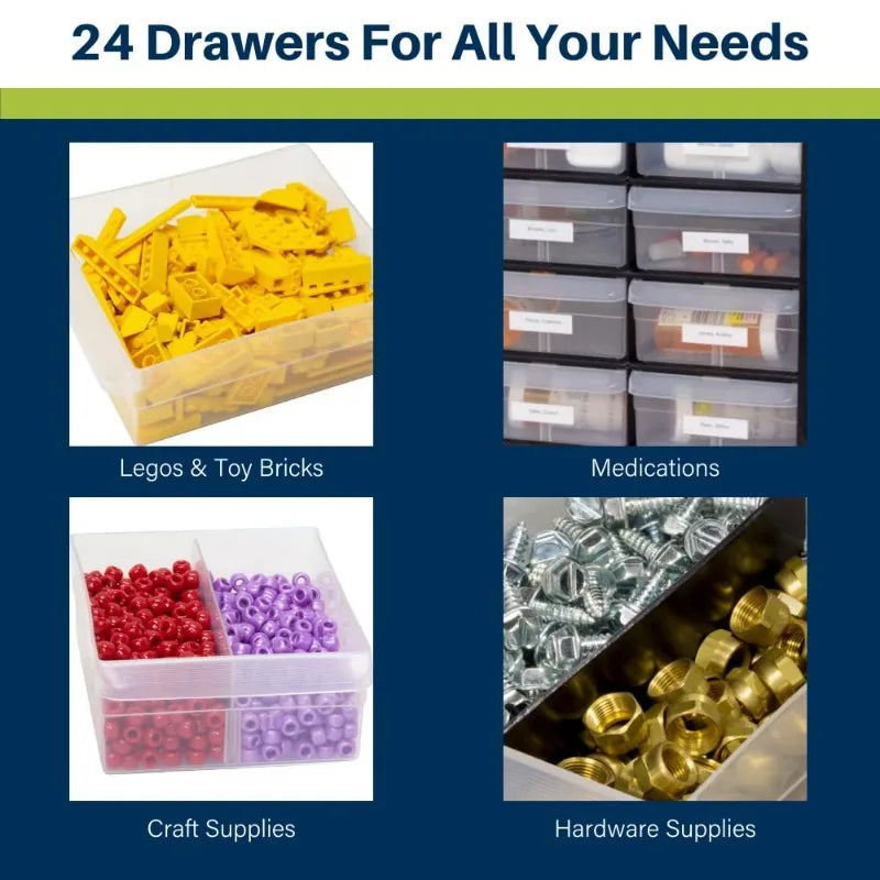 24-Drawer Storage Cabinet for Garage Organization