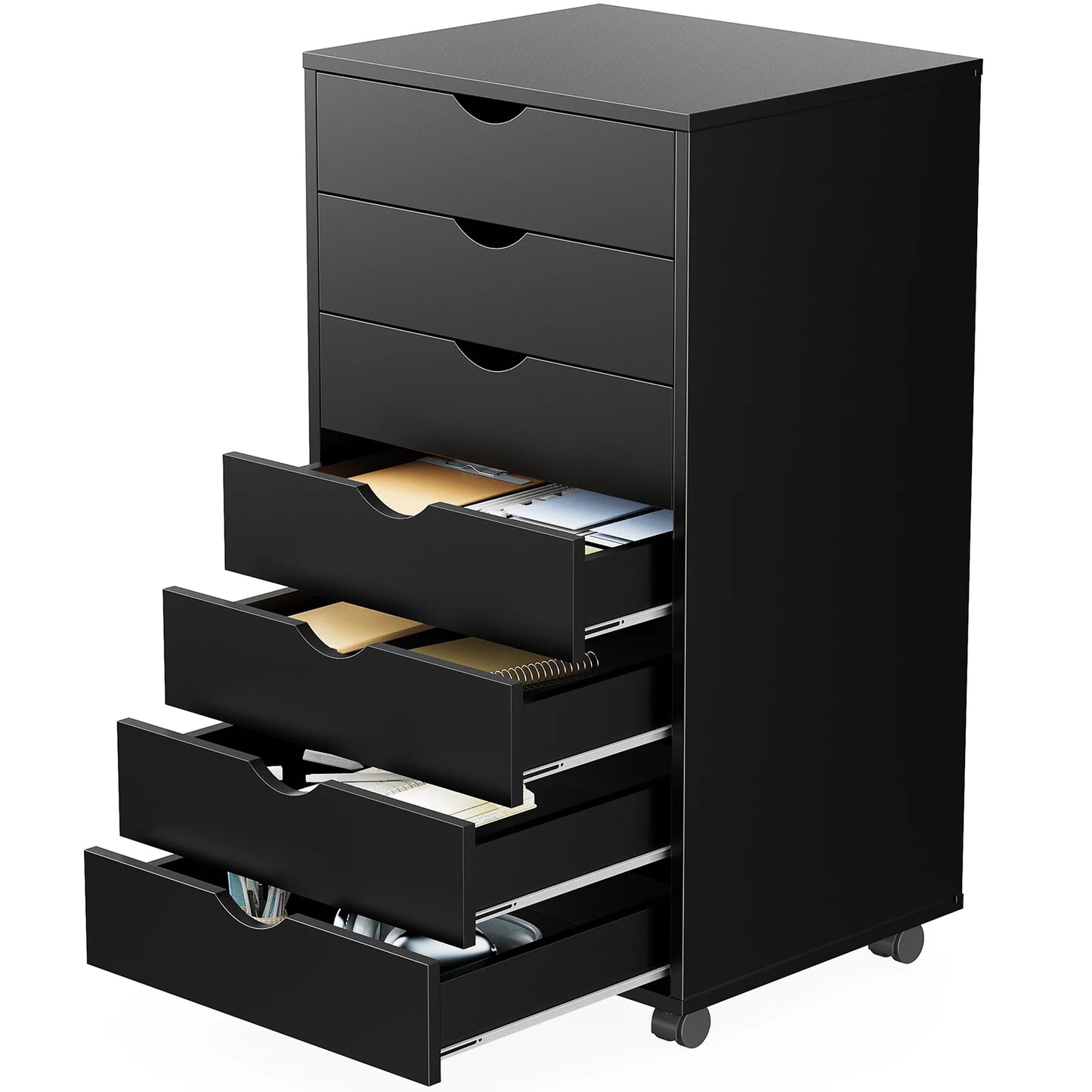 7 Drawer Nightstand Storage Cabinet w/ Wheels