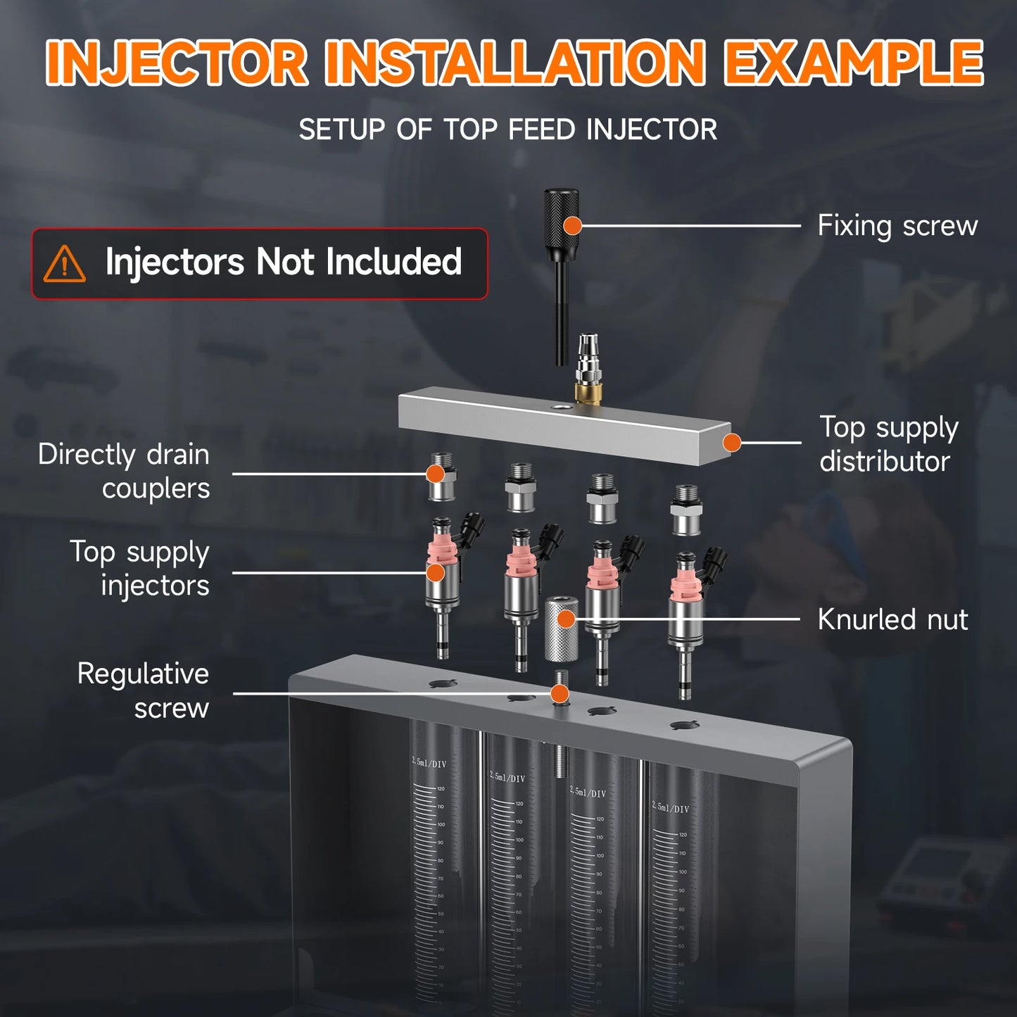 4 Cylinder Ultrasonic Fuel Injector Cleaner GDI EFI