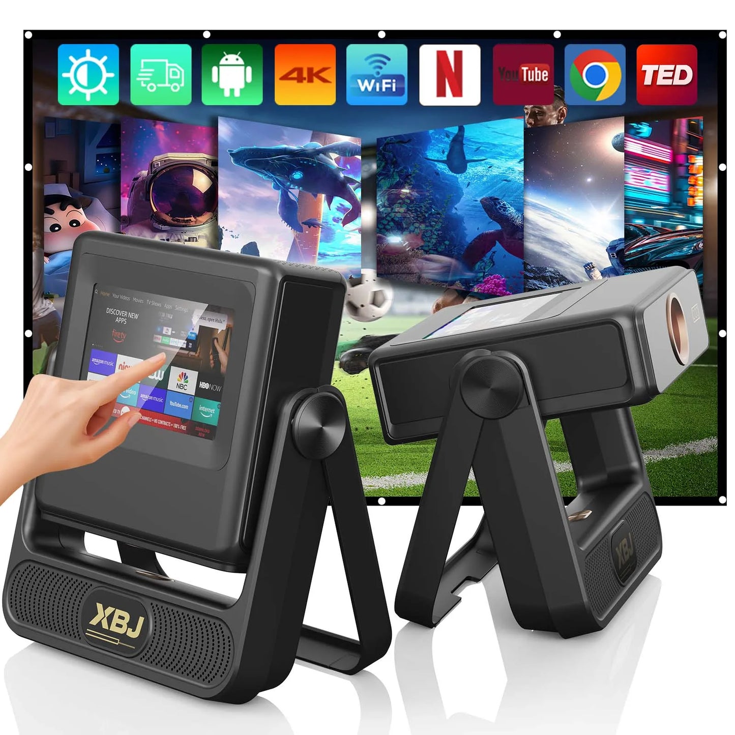 Touchscreen Projector 1080P HD with WiFi for Home Theater