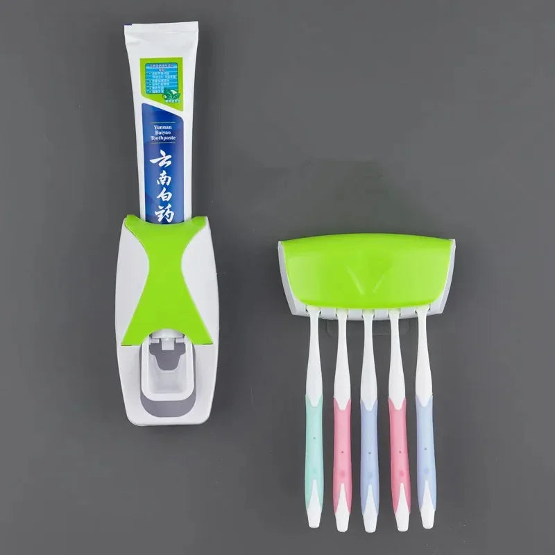 Toothbrush Holder w/Automatic Toothpaste Dispenser