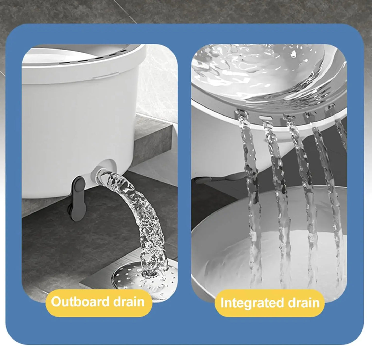 Round Flat Mop/Bucket Set with Dirty/Clean Water Separation