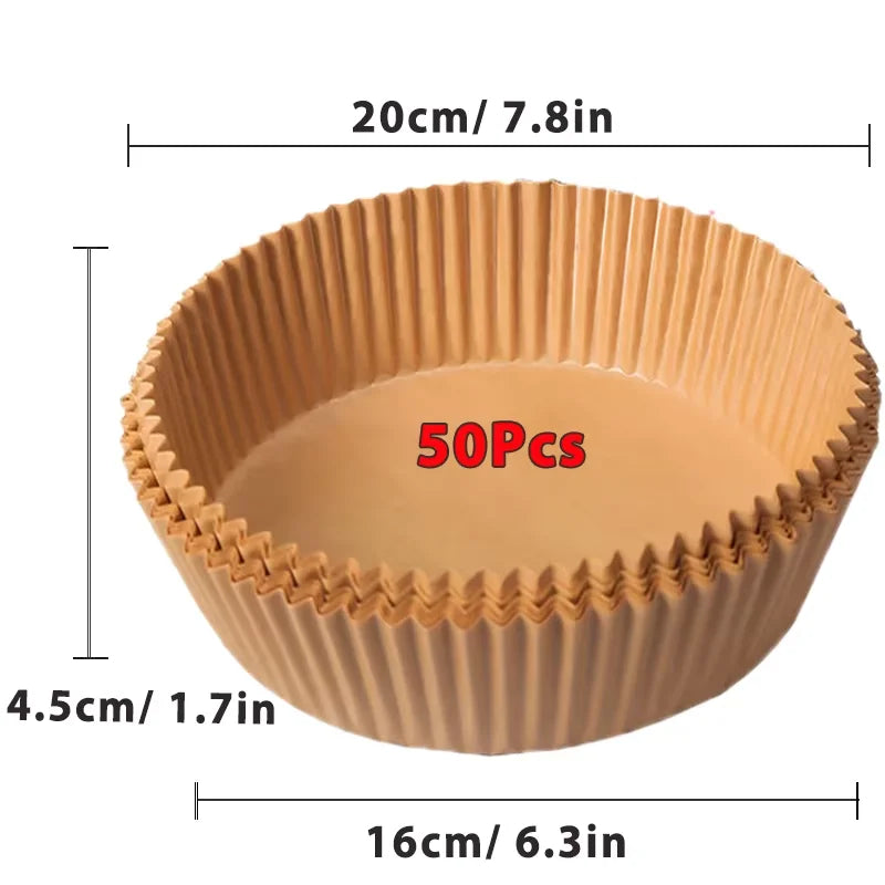 50/100Pcs Non-Stick Air Fryer Disposable Paper Inserts