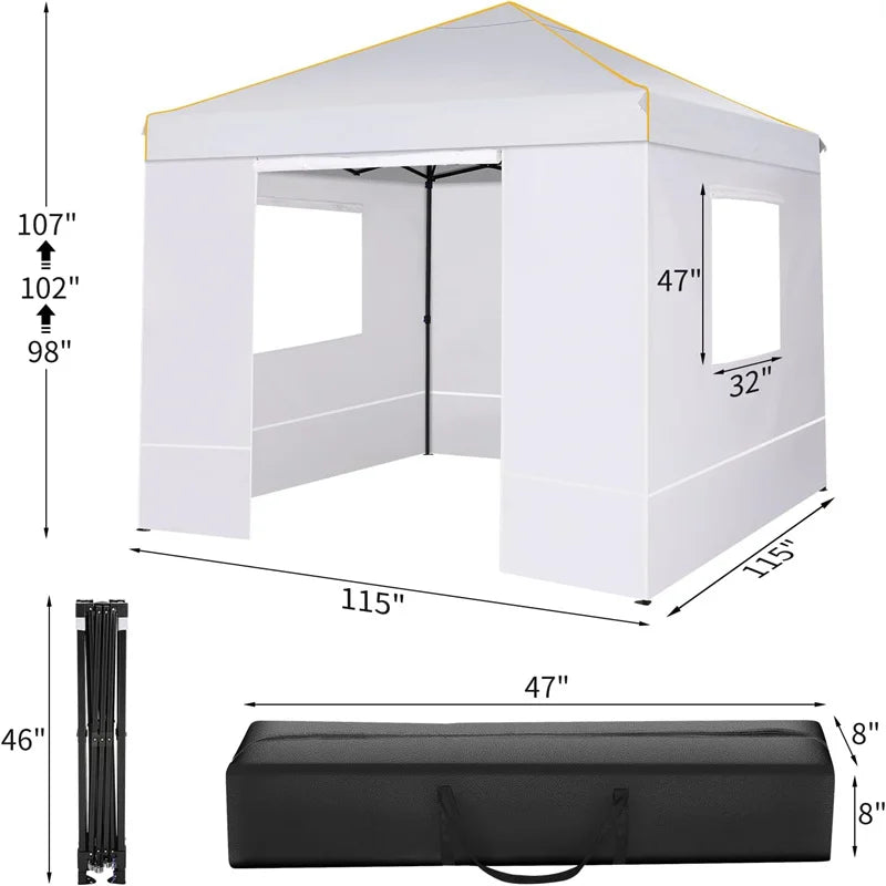 10x10FT Pop Up Canopy with Windows and Mosquito net