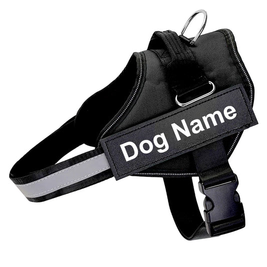 Reflective Dog Harness w/Custom Name Panel