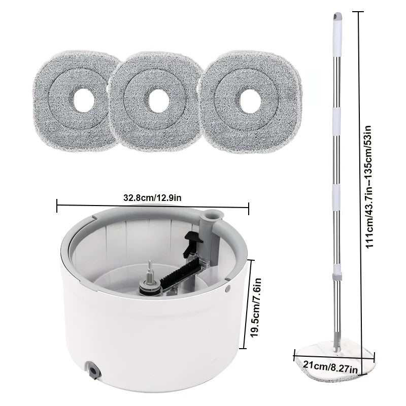 Round Flat Mop/Bucket Set with Dirty/Clean Water Separation