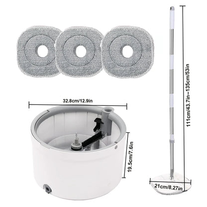 Round Flat Mop/Bucket Set with Dirty/Clean Water Separation