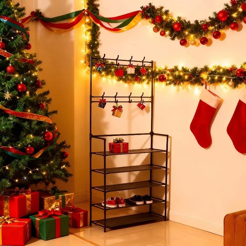 5-Level Metal Shoe Rack For Entry Way