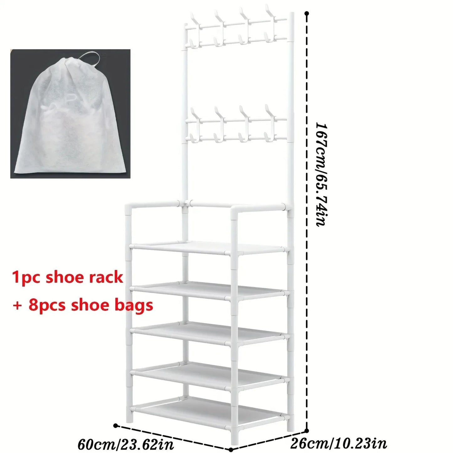 5-Level Metal Shoe Rack For Entry Way