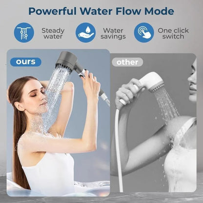 High Pressure Shower Head, 3 Spray Modes, 1.5M Hose