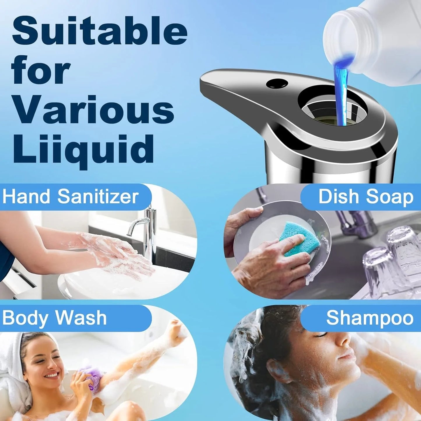 Touchless Soap Dispenser For Kitchen & Bathroom