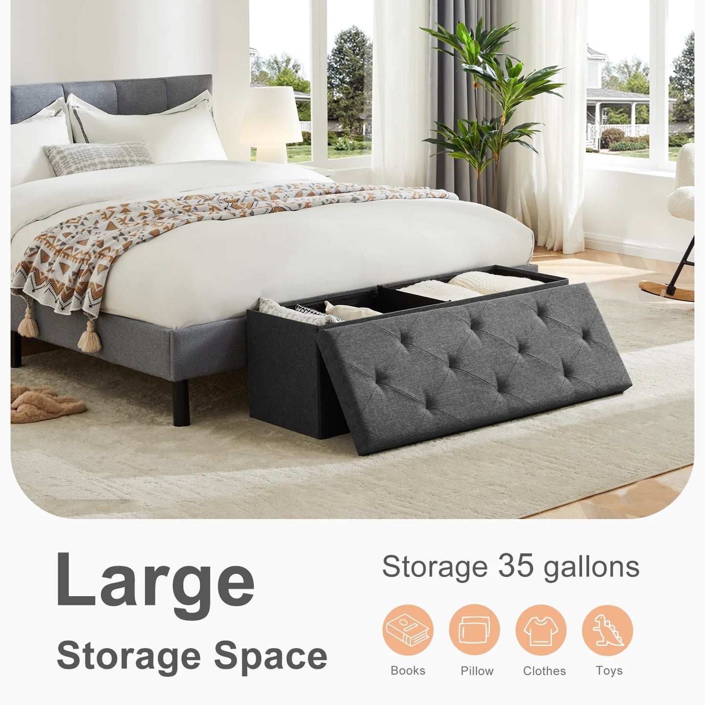 Living Room Hidden Storage Footstool