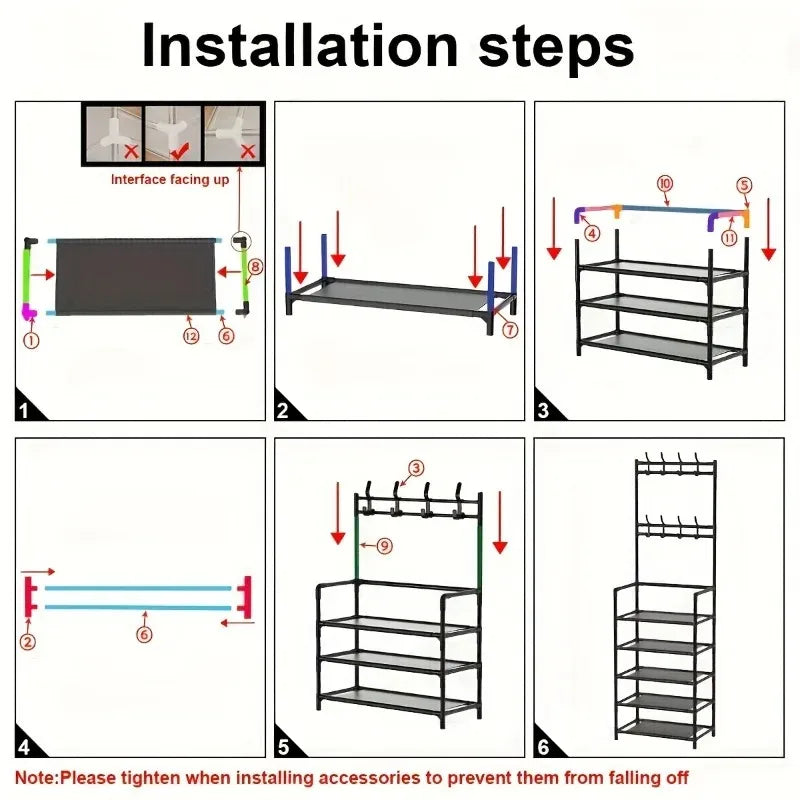 5-Level Metal Shoe Rack For Entry Way