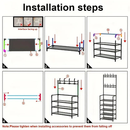 5-Level Metal Shoe Rack For Entry Way