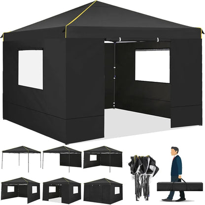 10x10FT Pop Up Canopy with Windows and Mosquito net