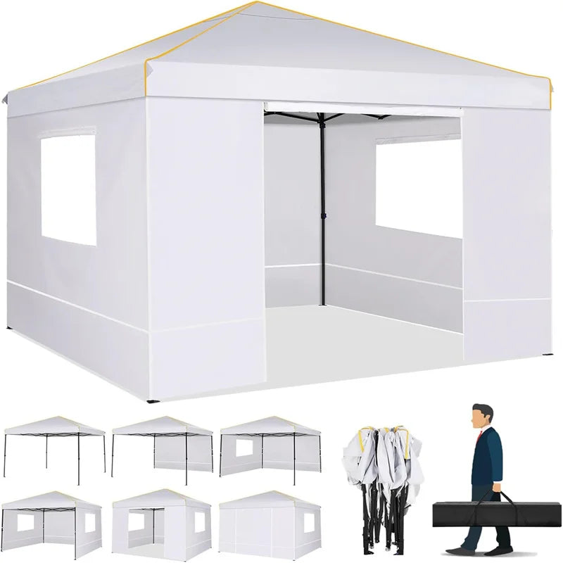 10x10FT Pop Up Canopy with Windows and Mosquito net