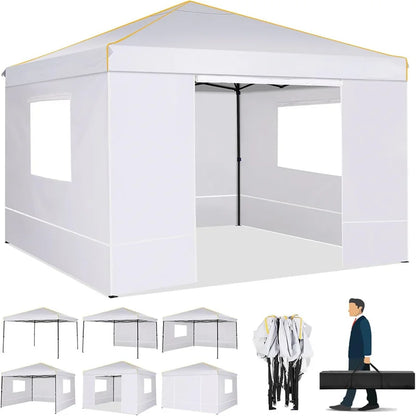 10x10FT Pop Up Canopy with Windows and Mosquito net