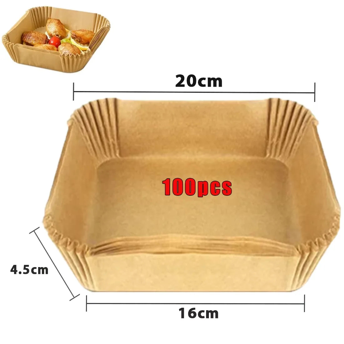 50/100Pcs Non-Stick Air Fryer Disposable Paper Inserts