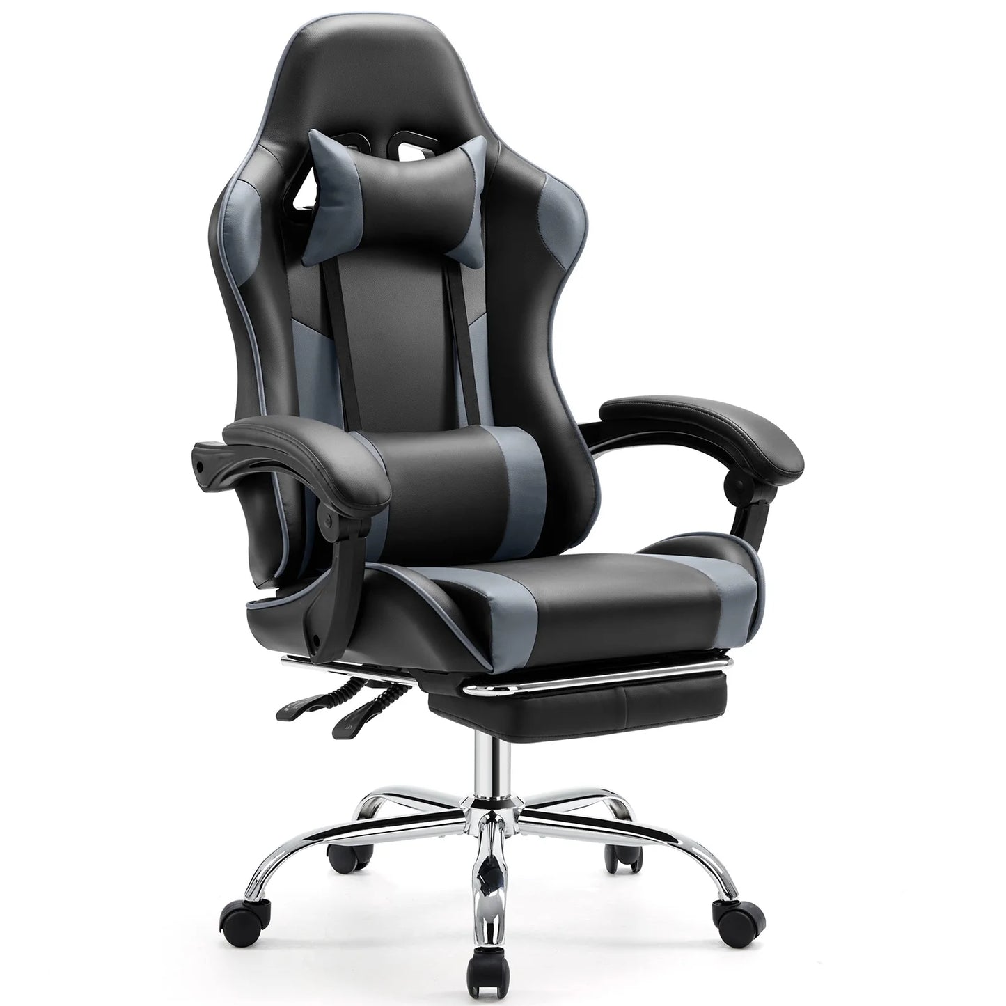 Gaming Chair Adjustable Swivel with Headrest & Lumbar Support