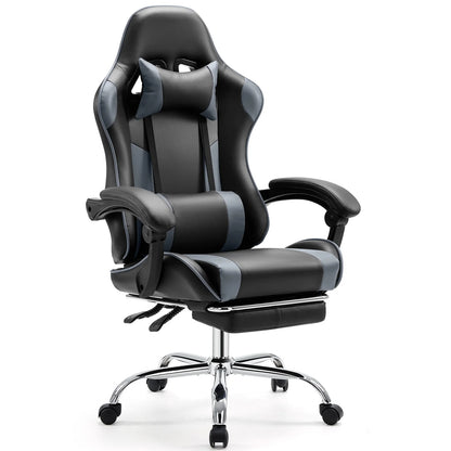 Gaming Chair Adjustable Swivel with Headrest & Lumbar Support