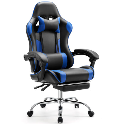 Gaming Chair Adjustable Swivel with Headrest & Lumbar Support