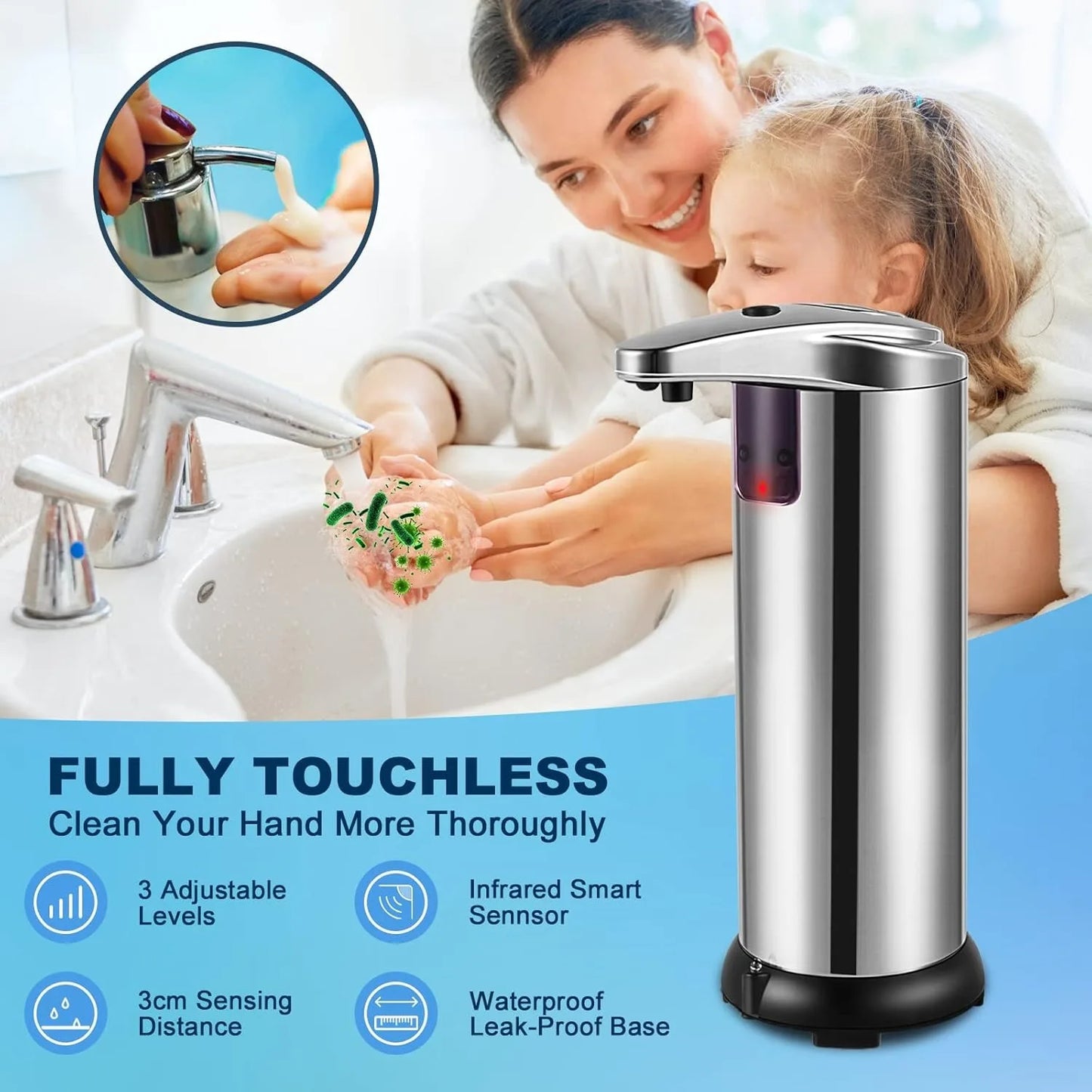 Touchless Soap Dispenser For Kitchen & Bathroom