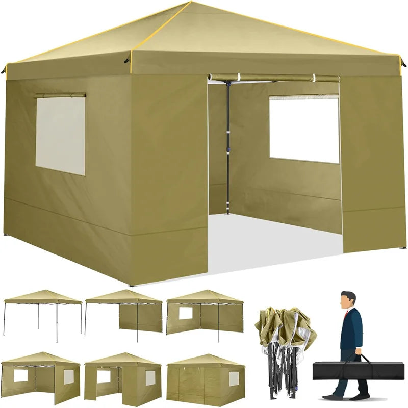 10x10FT Pop Up Canopy with Windows and Mosquito net