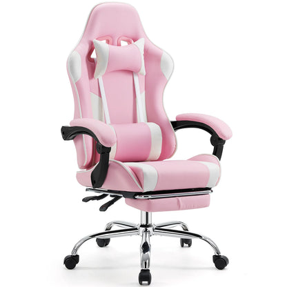 Gaming Chair Adjustable Swivel with Headrest & Lumbar Support