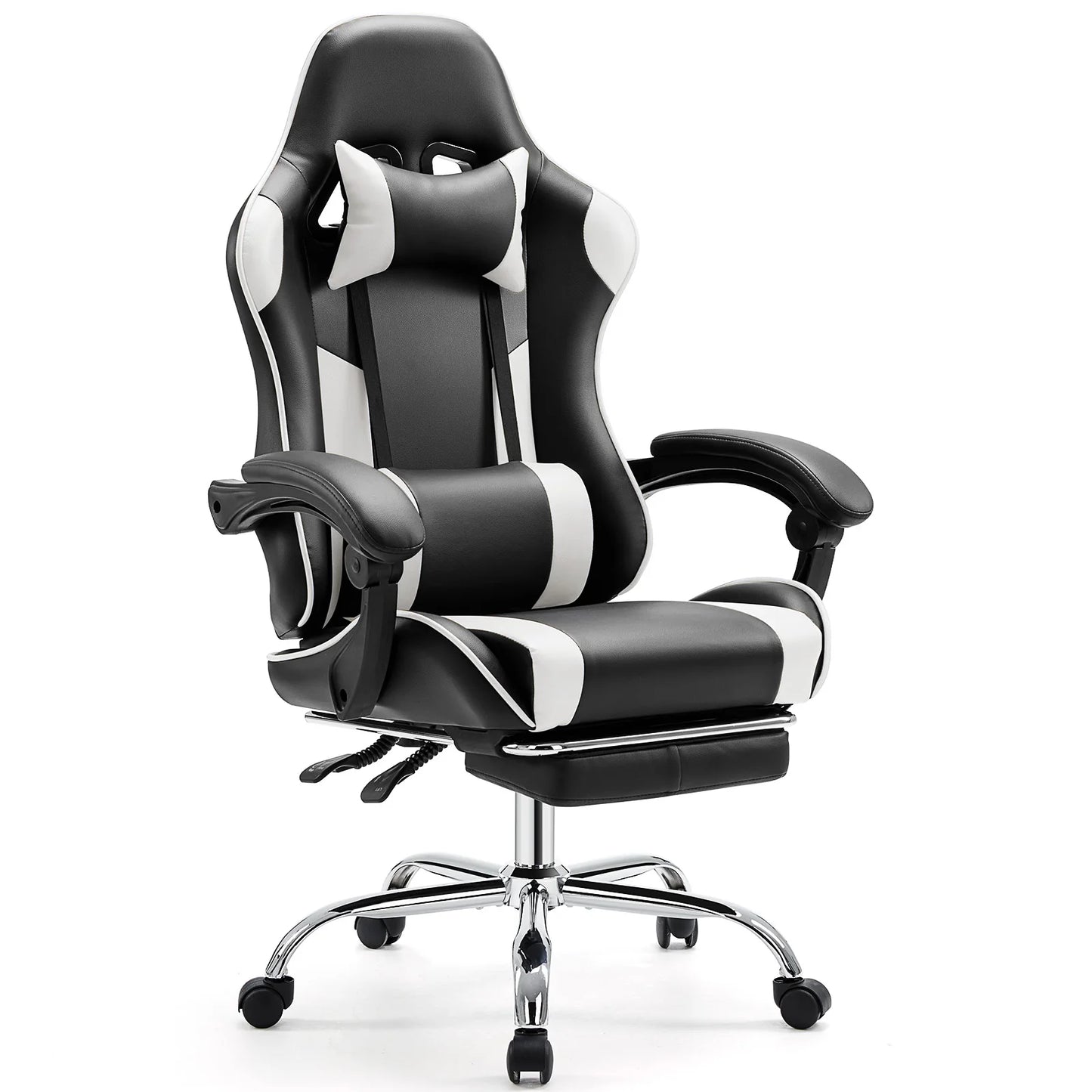 Gaming Chair Adjustable Swivel with Headrest & Lumbar Support