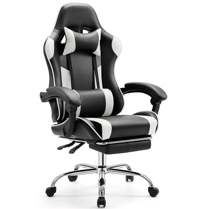 Gaming Chair Adjustable Swivel with Headrest & Lumbar Support