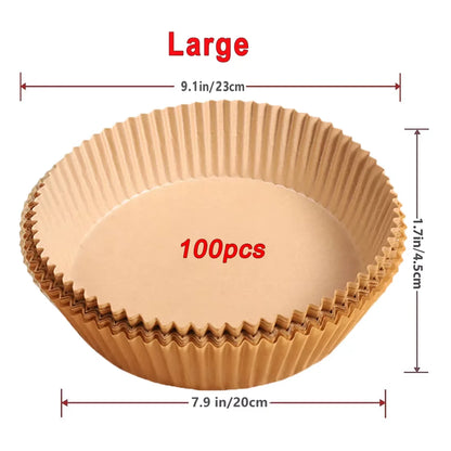 50/100Pcs Non-Stick Air Fryer Disposable Paper Inserts