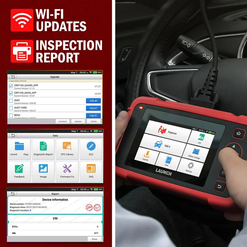 LAUNCH X431 CRP123X Car OBD2 Diagnostic Tools Obd2 Scanner Engine ABS Airbag SRS AT Code Reader Free Update Automotive Tools