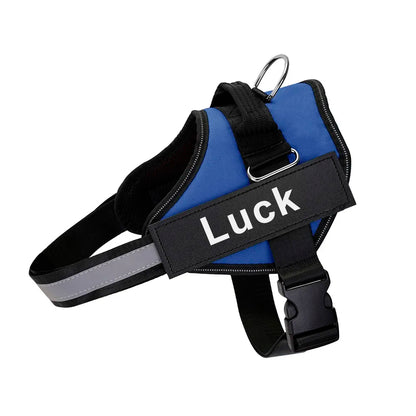 Reflective Dog Harness w/Custom Name Panel