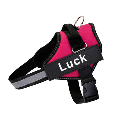 Reflective Dog Harness w/Custom Name Panel
