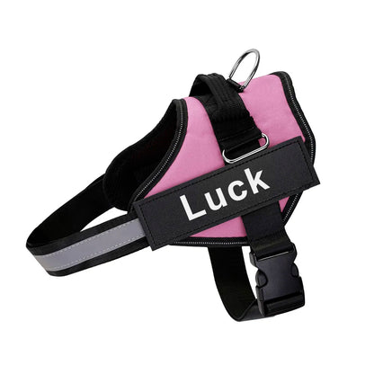 Reflective Dog Harness w/Custom Name Panel