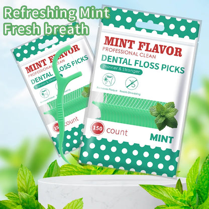 300PCS Mint Floss Sticks, Bagged Hygiene Products
