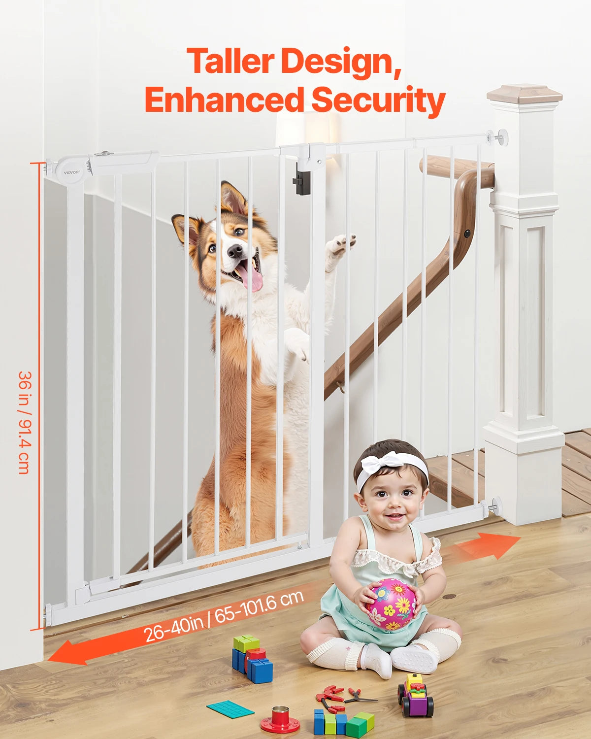 Dog Gate with Walk Thru Child Pet Security