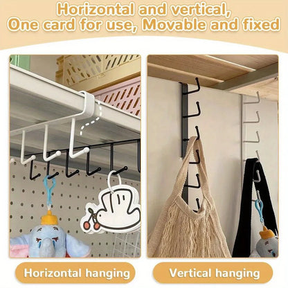 1pc 6 Hook Rack for Kitchen Shelf Storage