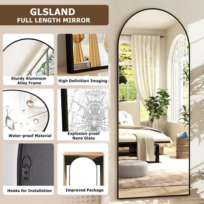 21x64 inch Arched Full Length Mirror for Bedroom