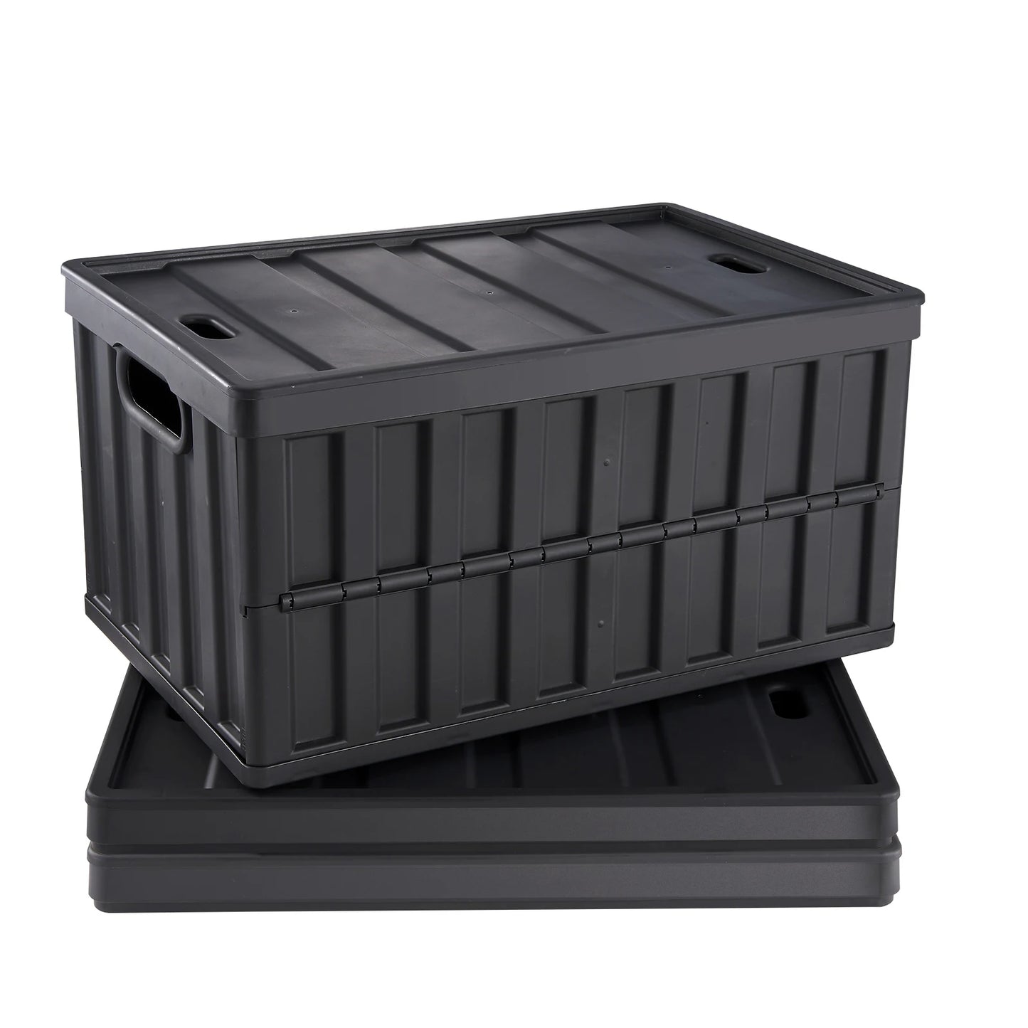 Set of 3  Collapsible Storage Bins, Stackable w/Lids