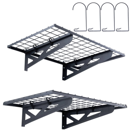 2 Garage Storage Racks, Wall Mounted Heavy Duty Shelves