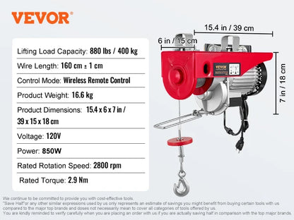 200-800kg Electric Hoist with Remote Control