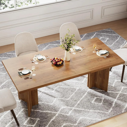 63-inch Farmhouse Style Dining Table for 4-6